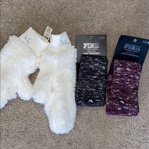 PINK 2 pairs socks, 1 pair mittens